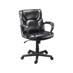 Quill Brand® Montessa II Luxura Faux Leather Computer And Desk Chair, Black (25221-CC)