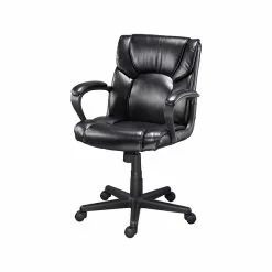 Quill Brand® Montessa II Luxura Faux Leather Computer And Desk Chair, Black (25221-CC) -Office Chairs Sale sp41817330 s7