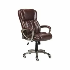 Serta Bonded Leather Executive Chair, Biscuit Brown (CHR200090)