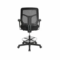 Raynor EuroTech Apollo Mesh Fabric Back Fabric Drafting Chair, Black (DFT9800)