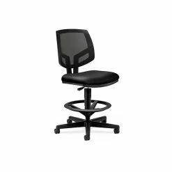 HON® HON Volt Mesh Back SofThread Leather Computer And Desk Stool, Black (H5715.SB11.T)