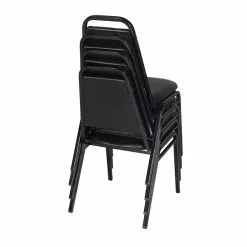 Regency Vinyl Restaurant Stack Chair, Black 4/Pack (8029BK4PK)