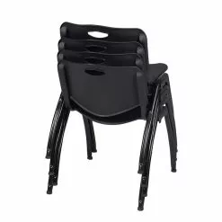 Regency 'M' Plastic Stack Chair, Black, 4/Pack (4700BK4PK)