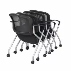 Regency Cadence Mesh Nesting Chair, Black (2309BK4PK)