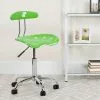 Flash Furniture Elliott Armless Plastic And Chrome Task Office Chair With Tractor Seat, Apple Green And Chrome (LF214APLGN)