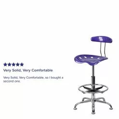 Flash Furniture Low Back Polymer Drafting Stool With Tractor Seat, Vibrant Violet (LF215VIOLET) -Office Chairs Sale sp80657979 s7