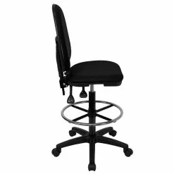 Flash Furniture Mid Back Fabric Multi-Functional Drafting Stool With Lumbar Support, Black -Office Chairs Sale sp80658227 s7