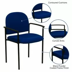 Flash Furniture Fabric Stackable Steel Side Chairs W/Arms (BT5161NVY) -Office Chairs Sale sp80658817 s7