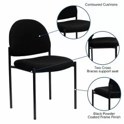 Flash Furniture Fabric Stackable Steel Side Chairs (BT5151BK) -Office Chairs Sale sp80658875 s7