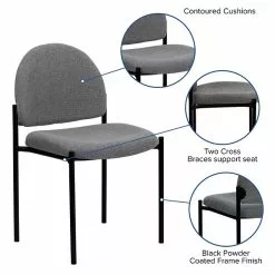 Flash Furniture Fabric Stackable Steel Side Chairs (BT5151GY) -Office Chairs Sale sp80658884 s7