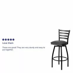 Flash Furniture Traditional Vinyl Restaurant Swivel Barstool With Back, Black (XU6F8BLDSWVBKV) -Office Chairs Sale sp81131003 s7