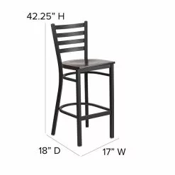 Flash Furniture Traditional Wood Restaurant Barstool With Back, Walnut (XUDG697BBARWAW) -Office Chairs Sale sp81615470 s7