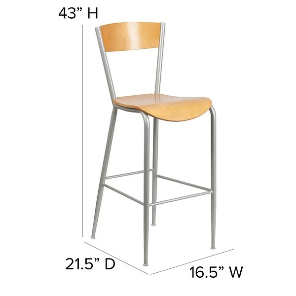 Flash Furniture Invincible Series Traditional Wood Restaurant Barstool, Natural (XUDG60218B) 4 Flash Furniture Invincible Series Traditional Wood Restaurant Barstool, Natural (XUDG60218B) - Image 4