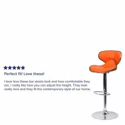 Flash Furniture Contemporary Vinyl Adjustable Height Barstool With Back, Orange (DS815ORG) -Office Chairs Sale sp82710839 s7