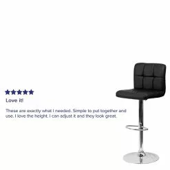 Flash Furniture Contemporary Vinyl Adjustable Height Barstool With Back, Black (DS810MODBK) -Office Chairs Sale sp82711369 s7