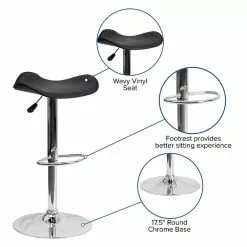 Flash Furniture Contemporary Vinyl Adjustable Height Barstool, Black (CHTC31002BK) -Office Chairs Sale sp82711699 s7