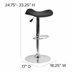Flash Furniture Contemporary Vinyl Adjustable Height Barstool, Black (CHTC31002BK) -Office Chairs Sale sp82711700 s7
