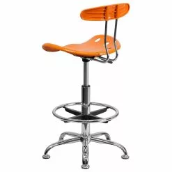 Flash Furniture Low Back Polymer Drafting Stool With Tractor Seat, Vibrant Orange -Office Chairs Sale sp88869677 s7