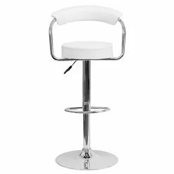 Flash Furniture Contemporary Vinyl Adjustable Height Barstool With Back, White (CHTC31060WH) -Office Chairs Sale sp89548330 s7