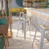 Flash Furniture Industrial Metal Restaurant Barstool, Silver (CH3132030SIL)
