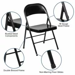 Flash Furniture HERCULES Series Metal Folding Chair, 4/Pk (4BDF002BK) -Office Chairs Sale sp89555718 s7