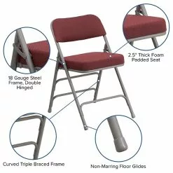 Flash Furniture HERCULES Series Fabric Folding Chair, Burgundy, 2/Pack (2AWMC320AFBG) -Office Chairs Sale sp89555737 s7
